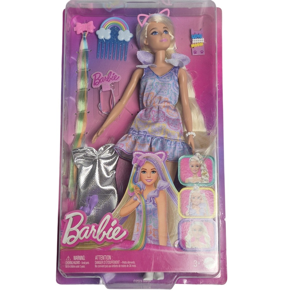 Barbie Fun & Fancy Hair Play Fashion Doll Long Hair Styling Accessories Sealed